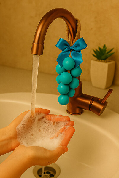 mz mazalinda Dekoratif Üzüm Salkımı Sabun Kokulu Oda ve Dolap Kokusu Hediyelik El Yapımı Mavi Salkım Sabun