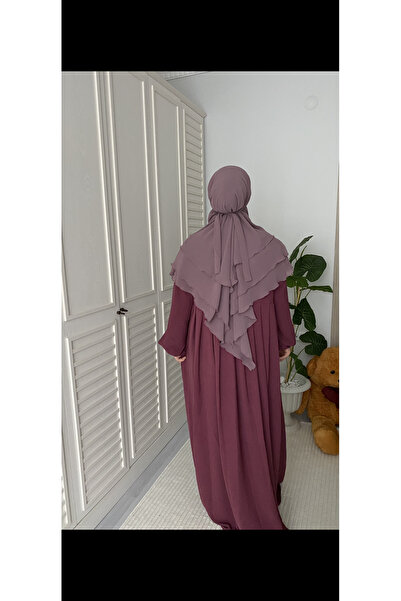 Hijab Ayrobin Dress 3-Layer Short Souffle Hajj Umrah Abaya Khimar