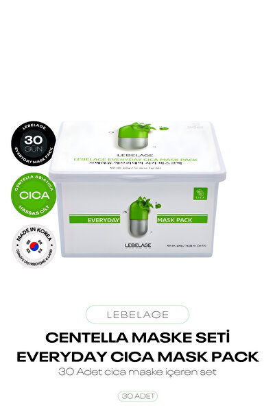 LEBELAGE Centella İçeren Hassas Cilt İçin 30’lu Maske Seti Everyday Cica Mask...