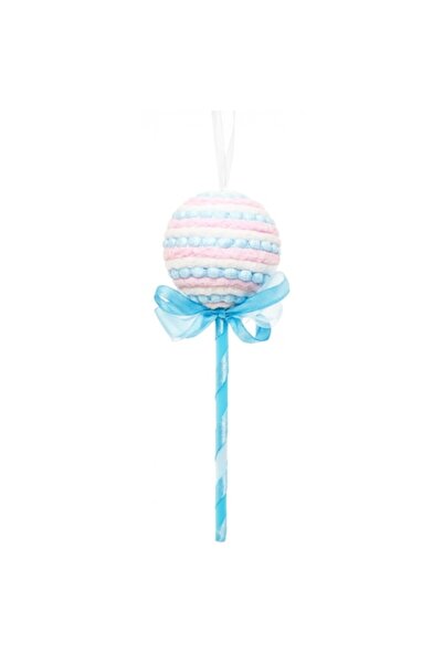OEM Christmas Tree Decoration Lollipop Model, 3D, Textile, Handcrafted, 18 x 6 cm, Pink/Blue