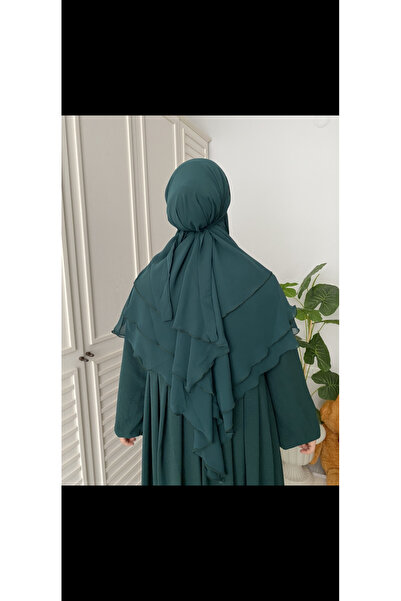 Hijab Ayrobin Dress 3-Layer Short Souffle Hajj Umrah Abaya Khimar