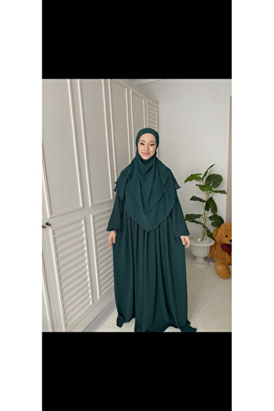 Hijab Ayrobin Dress 3-Layer Short Souffle Hajj Umrah Abaya Khimar