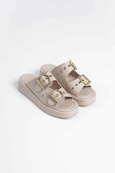 TB Terzi Bey Glossy beige skin slippers