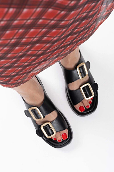 TB Terzi Bey Nare Black Skin Slippers