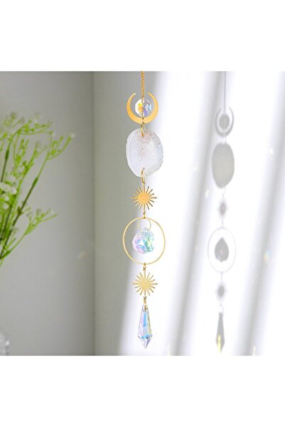 Choice1 C3318 قطعة واحدة، زينة جدارية من حجر العقيق الخام والكريستال الصناعي،...