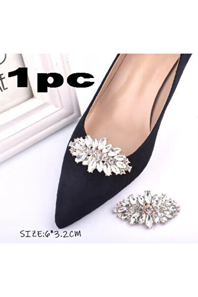 choice2 M503-silver-1pc 1 PC Rhinestone Shoe Clips Classic Detachable Flower/...