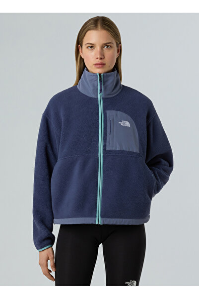 THE NORTH FACE NF0A8EUZE1I1-YUMIORI OFF ZIP JACKET Mavi Fermuarlı Yaka Standart Düz Kadın Sweatshırt