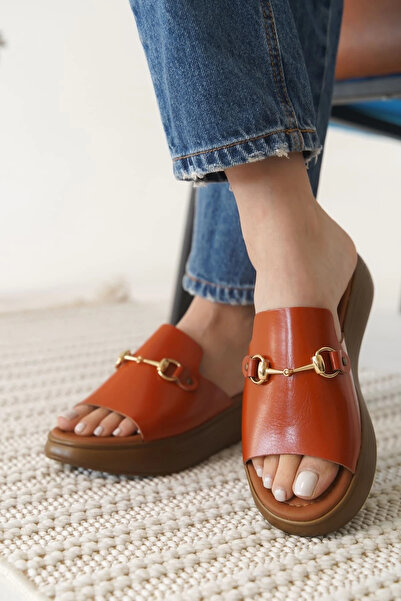 TB Terzi Bey Nelly Tile Genuine Leather Slippers