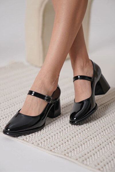 TB Terzi Bey Kelly black patent leather women's high heel shoes