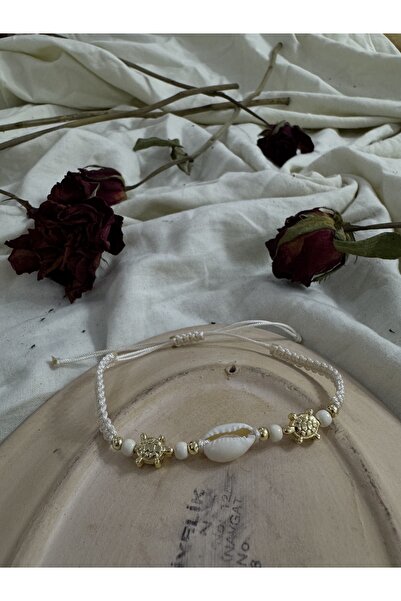 Okudan Deniz kabuklu kaplumbağa figürlü ip bileklik