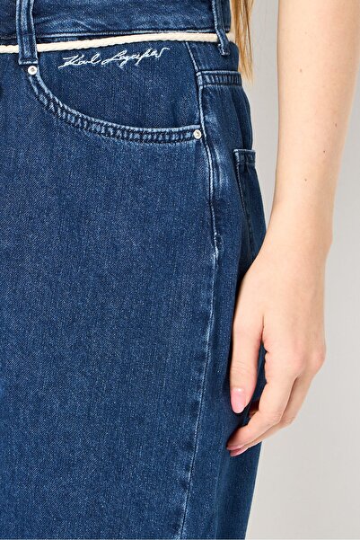 Karl Lagerfeld Women Washed Denim Shorts, Blue