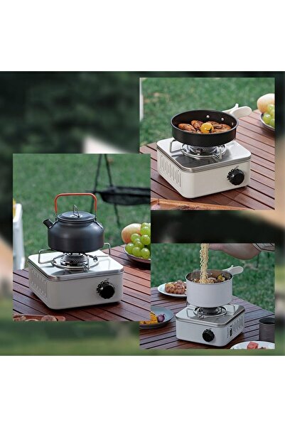 Generic Portable Gas Mini Square Stove | High Power, Magnetic Safety Valve, Stainless Steel