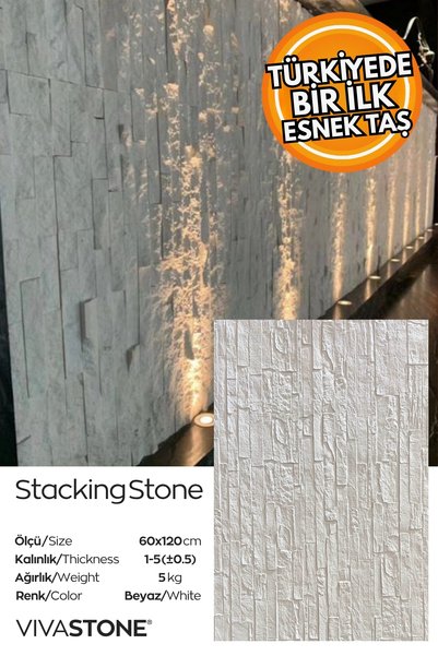 Vivastone Esnek Taş Panel Soft Stone 60x120 cm - İç Ve Dış Mekan Dekorasyon P...