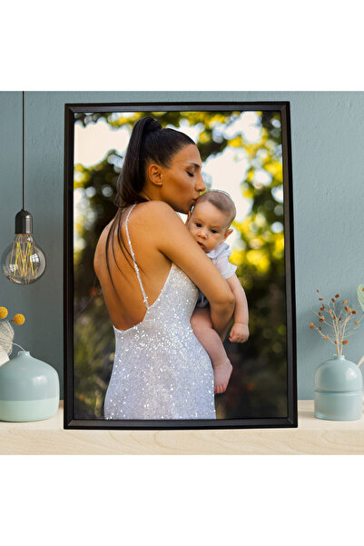 House of Clarus Kişiye Özel Parıltı Süslemeli Resimli Tablo Anneler Günü Arka...