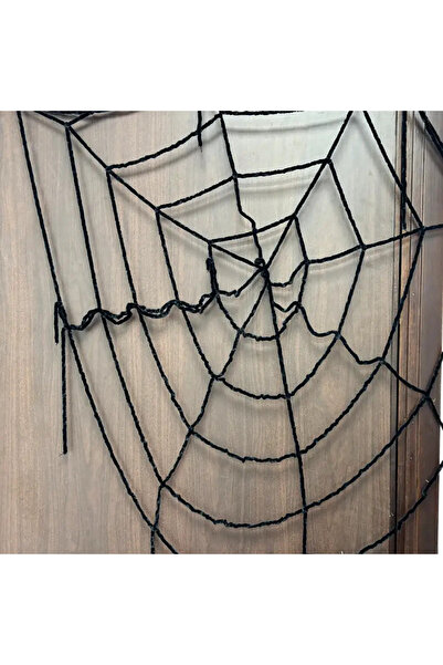 doneel Spooky Halloween Spider Web, Huge Creepy Black Fiber Cob Web For Halloween Decoration- 1.5mtr