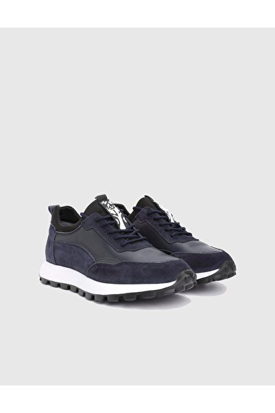 İLVİ Aaron Hakiki Süet Deri Lacivert Erkek Spor Ayakkabı