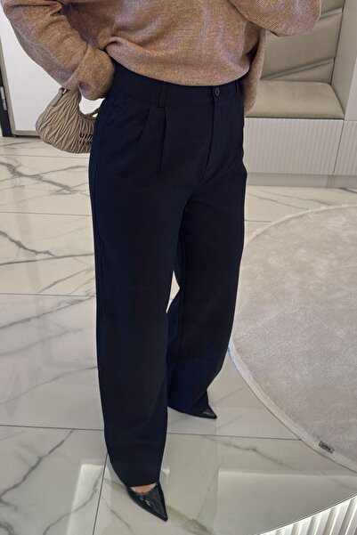 megapol giyim Kadın Siyah Palazzo Pantolon