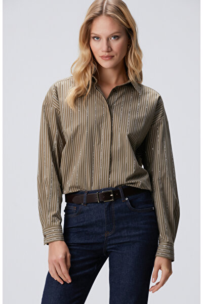 Network Koyu Haki Oversize Gömlek