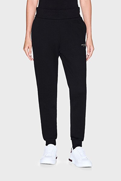 Armani Exchange Women's Regular Fit Gold Logo Jogger Sweatpants - Black
