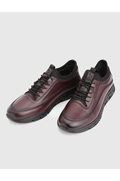 İLVİ Adler Genuine Leather Claret Red Men's Sports Shoes
