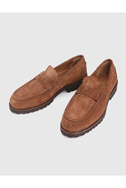 İLVİ Erjon Genuine Suede Leather Tan Men's Loafer Shoes