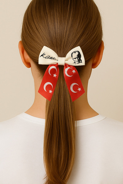 AURRARİ Clip-On Atatürk and Turkish Flag Brooch October 29 April 23 May 19