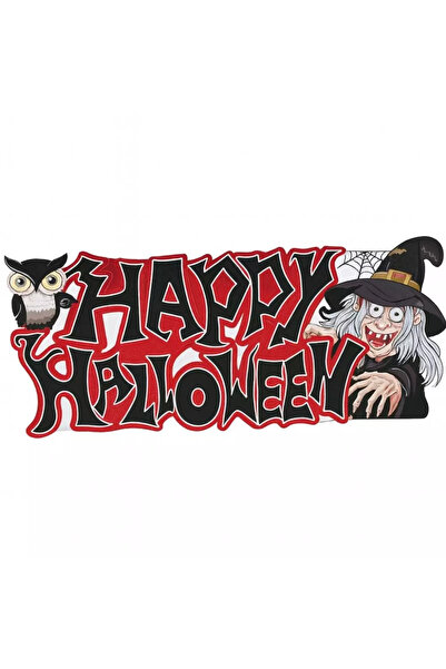 doneel Happy Halloween Themed Door Hanging Sticker In Flame Design With Witch
