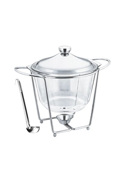 Perfect Home Bol pentru supă cu grătar de încălzire și polonic 4L, sticlă bor...