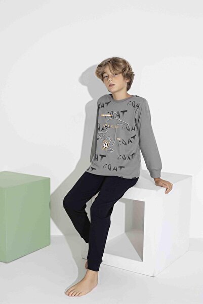 RAPAPA Boys' Long Sleeve Interlock Cotton Pajama Set 7407g