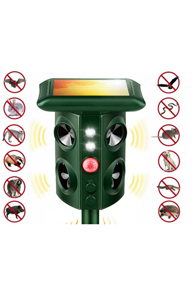 Pestmaster Dispozitiv solar cu senzor PIR, emite ultrasunete si vibratii, imp...