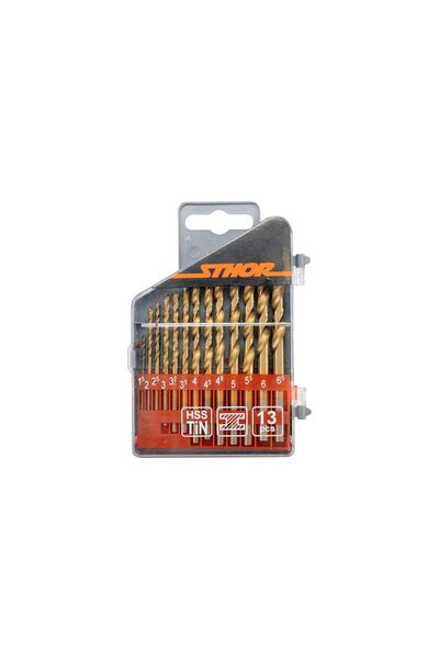 Sthor Set 13 burghie titan pentru metal de 1,5 - 6,5 mm 22300