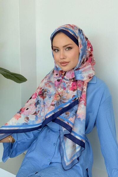 Şulemoda Giyim شال فلوف ناعم باللون الأزرق الداكن