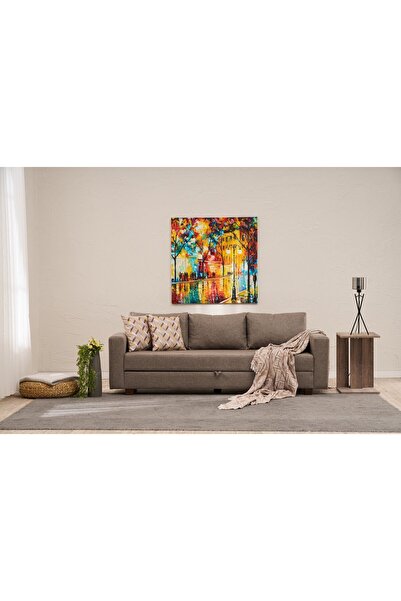 Rabi Aly Serisi Yataklı Sandıklı Üçlü Koltuk Kahve Arzilla