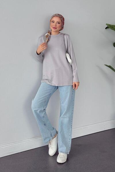 Şulemoda Giyim Βαμβακερό μακρυμάνικο εσώρουχο γκρι