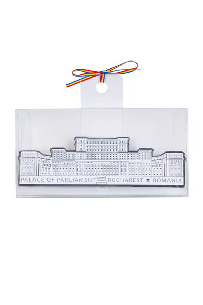 Magnetella Placheta metalica, Palatul Parlamentului, alb, MB474