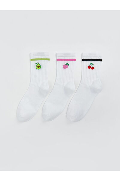 LC Waikiki Блестящи избори от Shining Store | Дамски чорапи с плодов мотив, 3 чифта