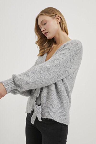 Arma Life Armalife 1190 Textured Knitted Women's Cardigan with Binding Details