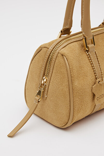 OGGO Suvea Nude Suede Genuine Leather Crossbody Bag
