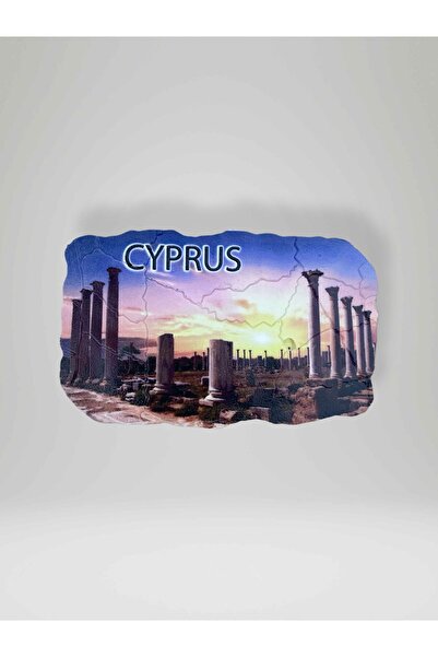 Mundy KIBRIS Temalı Çatlatma Polyester Magnet Buzdolabı Süsü