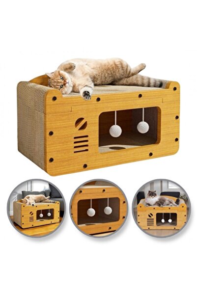 ECARLA Mačací domček a pelech so škrabadlo a hracou plochou, JollyMag, KOT18