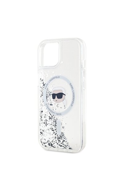 Karl Lagerfeld Case for IPhone 15, Liquid Glitter MagSafe - Transparent