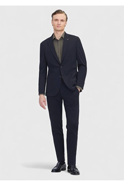 Ramsey Black Plain Comfort Fit Knitted Suit