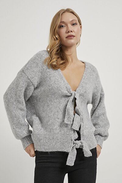 Arma Life Armalife 1190 Textured Knitted Women's Cardigan with Binding Details