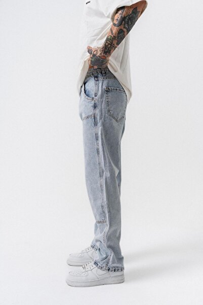Respire Men's Baggy Jeans with Piece Detail A.Blue