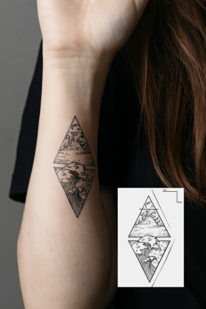 TAKIŞTIR Geçici Dalga Figürlü Mini Dövme Tattoo