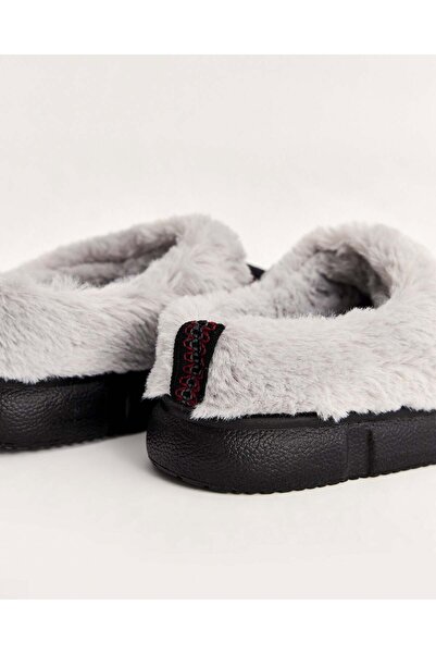 Chirpy Women's Winter Ethnic Patterned Black Suede Comfortable Indoor Shoes - Emma