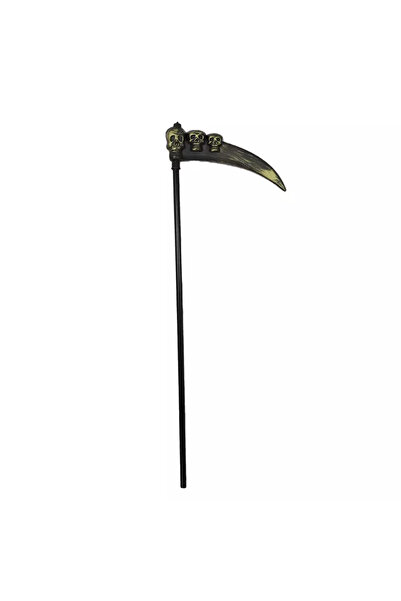 doneel Halloween Plastic Skull Grim Reaper Scythe Weapon Fake Sickle For Halloween Scythe Costume