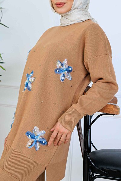 benguen Floral Knitwear Set S1006 Mink