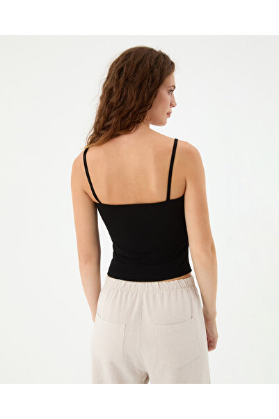 Ayma Active Black Basic Strappy Tank Top