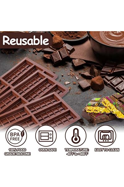 OEMTOOLS Set 3 forme de silicon pentru ciocolată, antiaderente, pentru batoan...